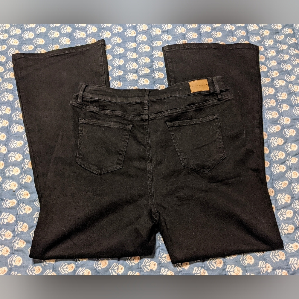 Flying Banana Black High Waist Bootcut Flare Stretch Jeans sz 16 Short - Picture 13 of 14